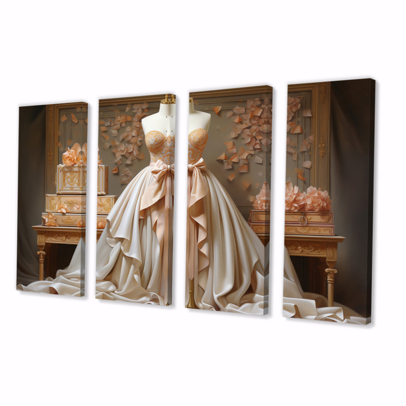Lv Classic Couture I, reproduction sur toile 4 pièces