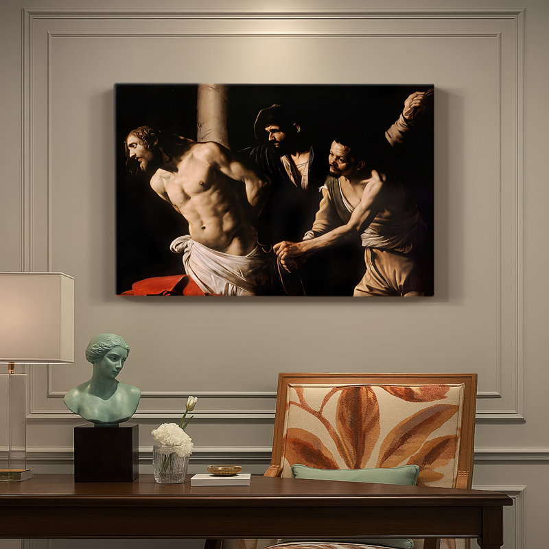 The Flagellation of Christ (Rouen Version)-Caravaggio-Gallery Wrapped Canvas-c. 1607, 8 x 12