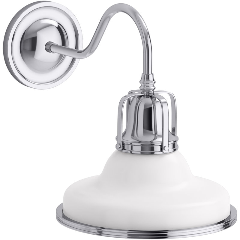 Hauksbee 1 - Light Barn Light, White, Gold Trim