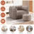 Upholstered Small Cozy Fluffy Bean Bag Sofa Chair With Supportive Ottoman-669874751