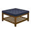 Grande table basse avec repose-pieds capitonné en lin capitonné avec tablette et cadre en bois de hêtre, repose-pieds surdimensionné pour le salon, bleu marine-1049713548