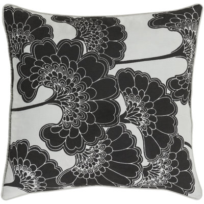 Japanese Floral Floral Down Linen Throw Pillow