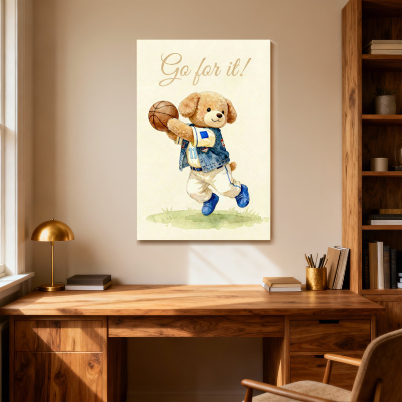 Animals Cute Bear Playing Basketball With Backpack