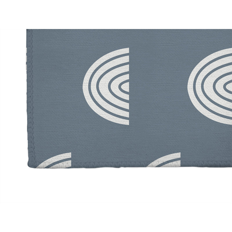 Tapis de jeu pour enfants Bows, Rectangle 5 pi x 7 pi, Bleu / blanc
