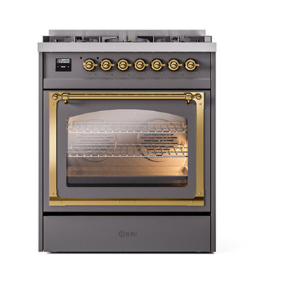 Cuisinière à double combustible 30 pouces avec 5 brûleurs scellés (gaz naturel) de la série Nostalgie II de ILVE Nostalgie II