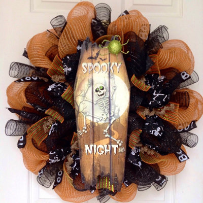 Couronne d'Halloween squelettes dansant effrayant