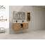 Meuble-lavabo mural 48 po avec double lavabo et support de rangement, portes à fermeture douce, armoire combinée (KD-Packing)
