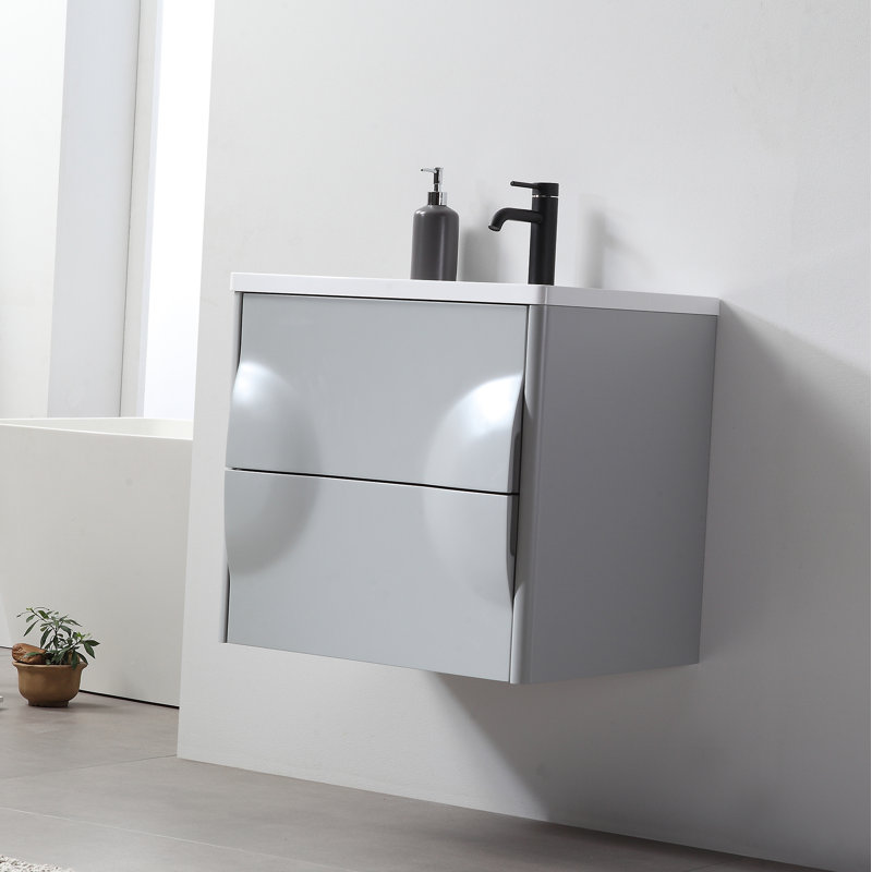 Colmar 24" W Single Wall Mounted Vanity, Light Gray