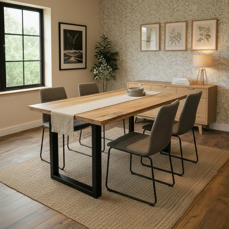 Table de salle à manger Weathered Luxe Timber Revival, 30" H x 60" W x 30" D