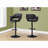 Swivel Counter Height Stool In Black With Leather Look Fabric And Metal Frame Contemporary Bar Hydraulic Lift Leather-Like Covering