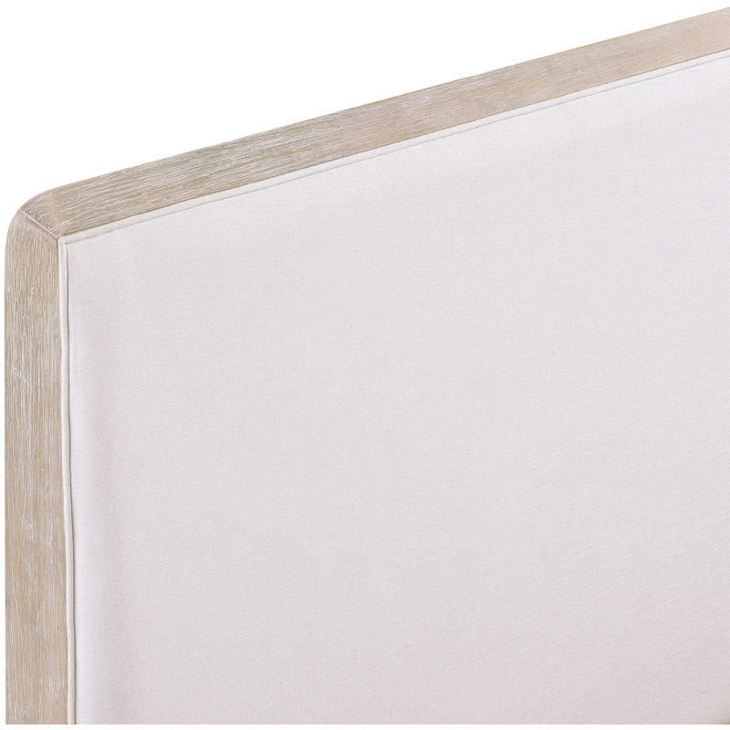 Lit tapissier en tissu Yulia, Naturel, Grand lit