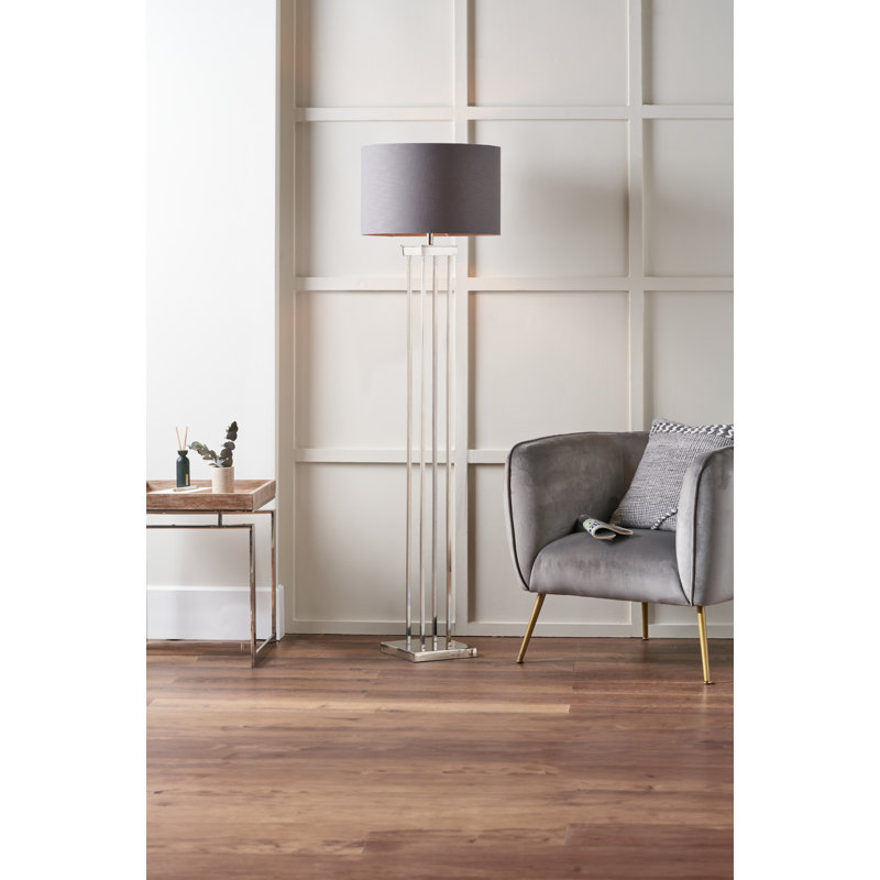 Aidric 143cm Nickel Traditional Floor Lamp