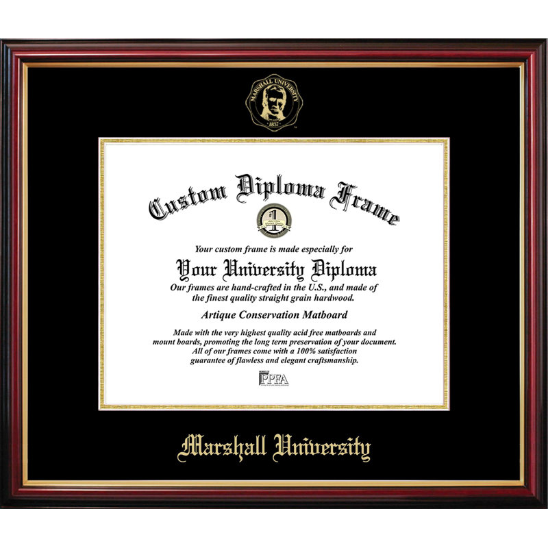 Cadre de petit diplôme Marshall University Marshall, NCAA Marshall, L 11 po x H 8,5 po