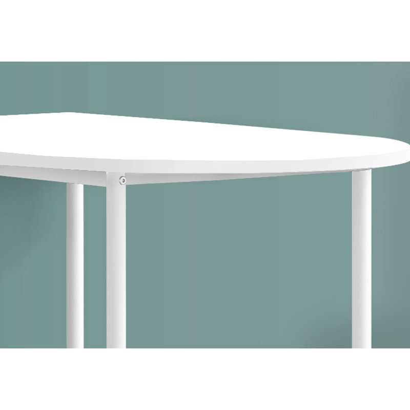 Table à hauteur de bar Contemporary Home, 36 po en stratifié blanc et métal, espace pour les petites maisons et les condos
