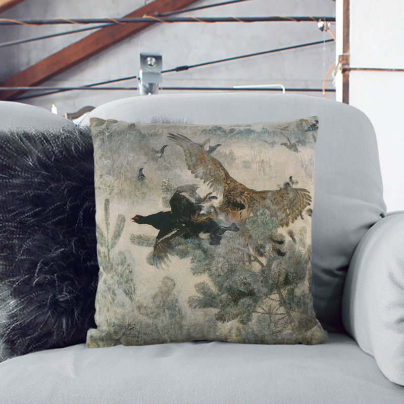 Square Cushion, Black, 55cm H x 55cm W x 20cm D