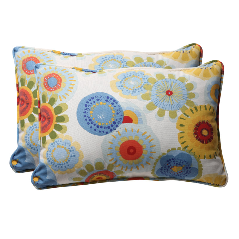Reversible Throw Pillow, 11.5" W x 18.5" D, Multicolored Floral
