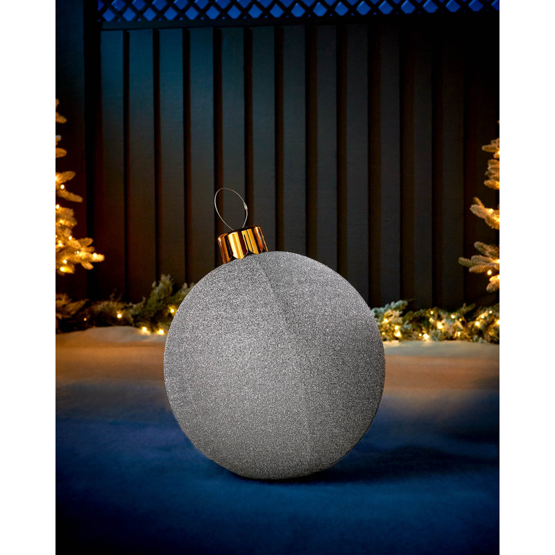 PVC Bauble, Silver, 45.72cm H x 45.72cm W x 45.72cm D