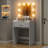 Quinterrious 23.6" Small Makeup Vanity Desk with LED Lighted Mirror for Bedroom
