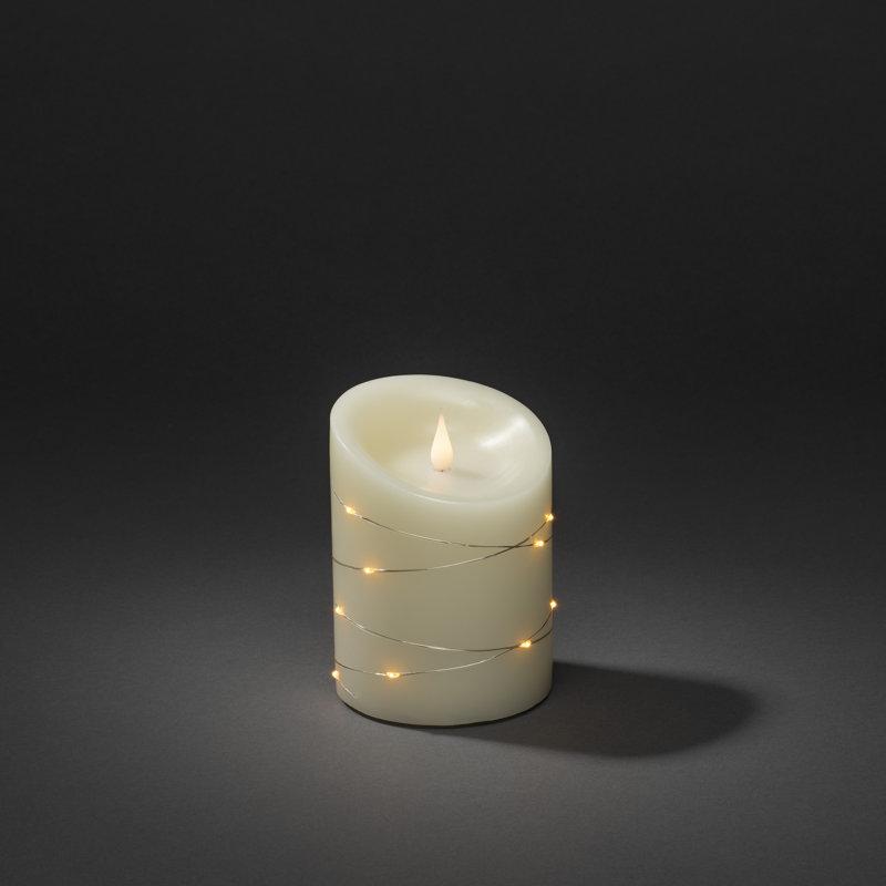 Unscented Flameless Pillar Candle, 14cm H x 10cm W x 10cm D