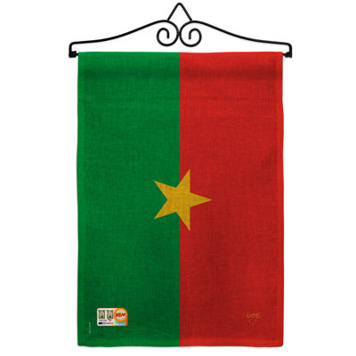 Burkina faso 2 côtés en toile jute 19 x 13 po drapeau de jardin