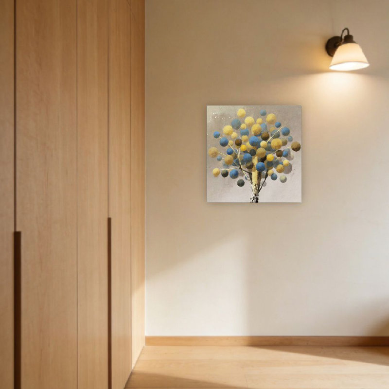 Arbre à boules coloré, sans cadre, art mural, 16 x 16