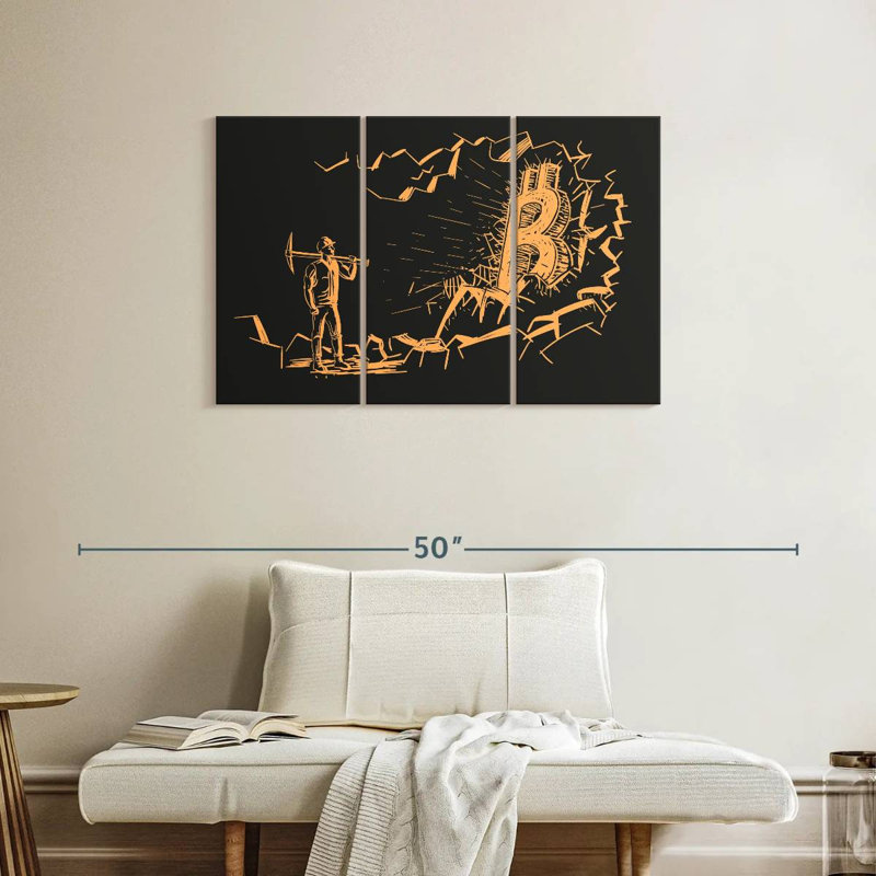 Bitcoin Mining, 24" H x 38" W