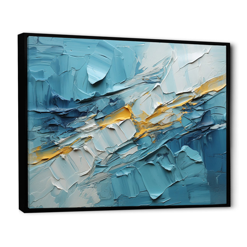 «Georgee Glacier Frozen Majesty Collage II», reproduction, H 12 po x l 20 po, Cadre flottant noir