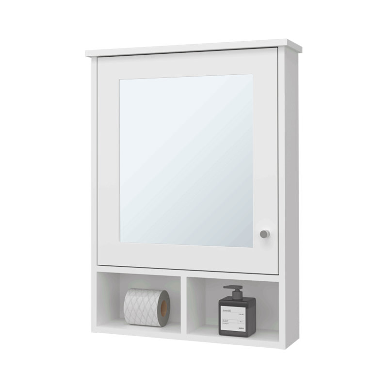 Pharmacie avec porte et miroir inclus, White