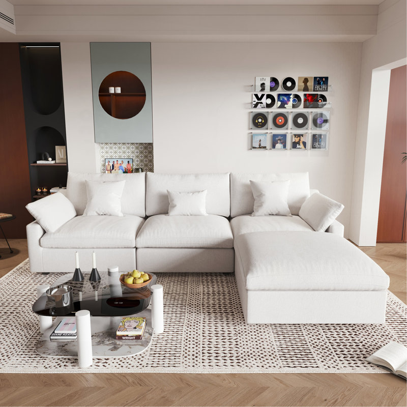 Canapé modulaire en L Sky Sky, Blanc