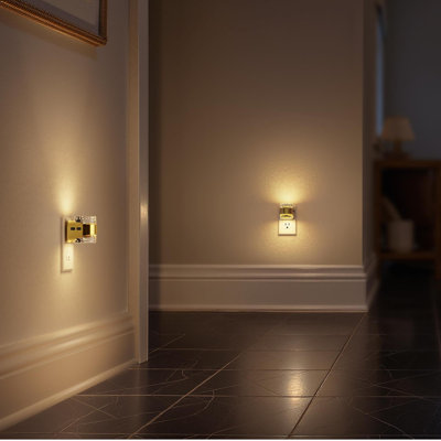 Veilleuse, veilleuses à intensité variable se branchent au mur avec un design à bulles 3000K / 4000K / 5000K et 3 niveaux de luminosité (or / paquet de 2)