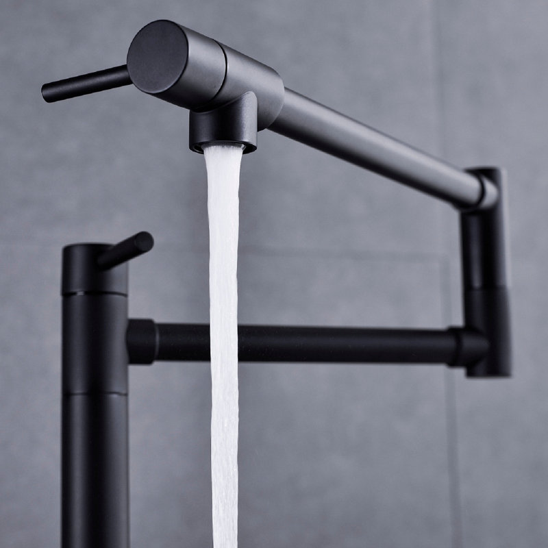 Robinet remplisseur de pot avec tige d'extension, Noir mat