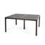 Table de salle à manger d'extérieur moderne en aluminium, carré 62,65 po, noir brillant avec motif tissé, rouille, abri de jardin 8 places, finition, rouille, pelouse