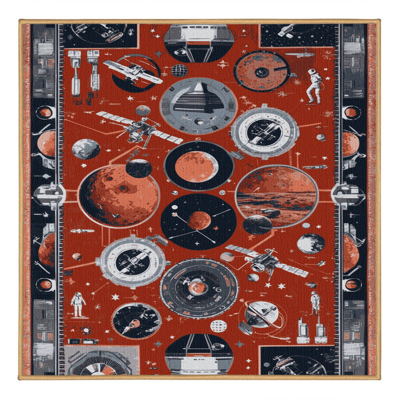 Tapis brun lavable à la machine, Carré 5 pi