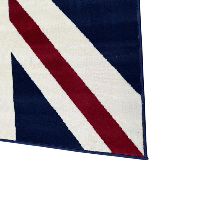 Union Jack Rug British Flag Design Durable Polypropylene Material Fade Resistant Easy Care Ideal for Large Living Room, Lounge, or Master Bedroom