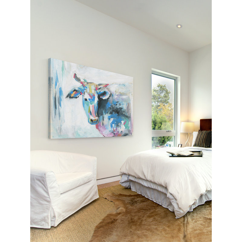 « pastel cow »-impression sur toile, H 24 po x l 36 po x P 1,5 po, Toile tendue