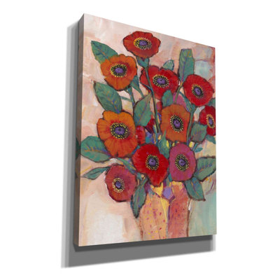 «Poppies In A Vase II» par Tim O'toole, art mural sur toile