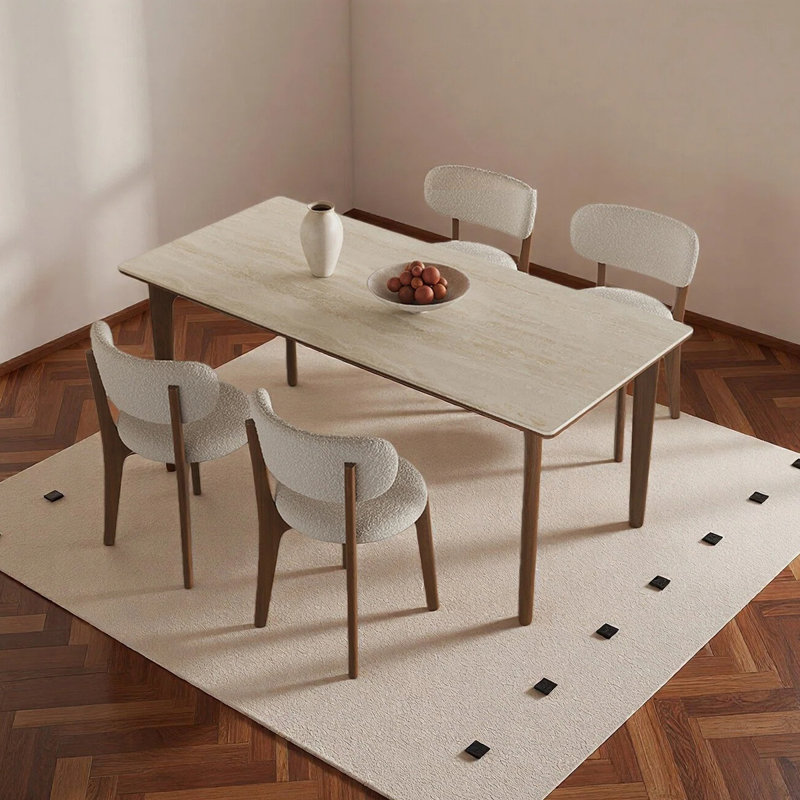 Modern minimalist dining table, 29.53"H x 55.12"L x 31.5"W