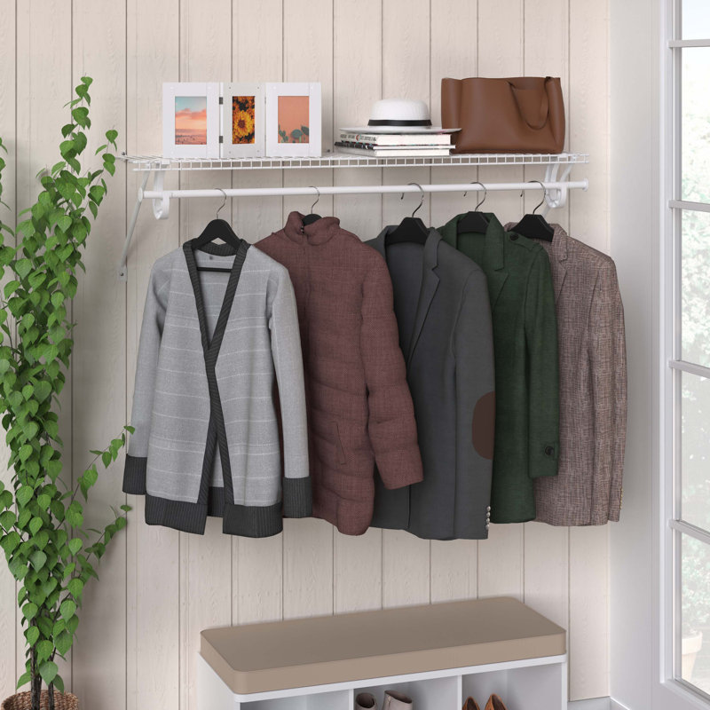SuperSlide Wardrobe Shelf with Hang Rail by ClosetMaid Utility Hanging Shelf 1.2m or 1.8m Wide