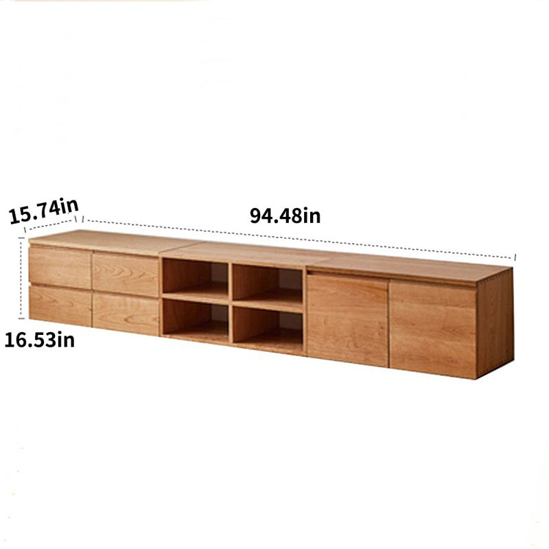 Solid Wood 94.48'' W Storage Credenza - Stylish & Spacious