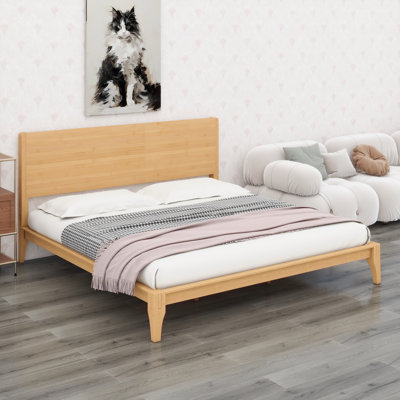 Lit plateforme en bois de bambou