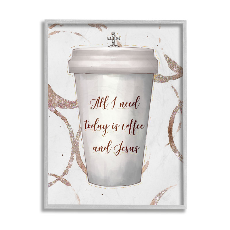 "Coffee and Jesus Expression" par Ziwei Li - Art textuel sur toile, Estampe numérique Farmhouse, H 14 po x l 11 po