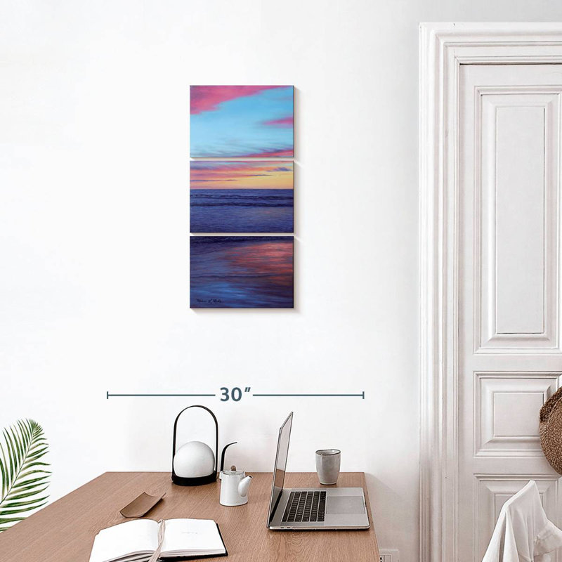 Seascapes, Californie, coucher de soleil, H 27 po x l 12 po