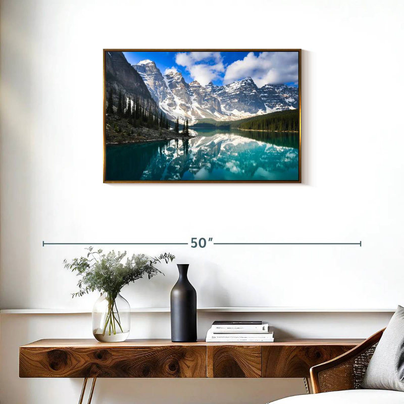 Reflet de la montagne, Cadre flottant doré, 31 po x 21 po