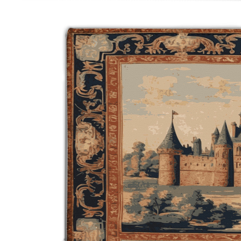 Tapis d'intérieur et d'extérieur brun français, Rectangle 4pi x 6 pi