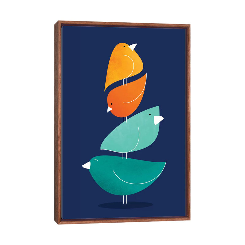 «Bird Stack I» par Modern Tropical - impression d'art graphique, H 26 po x l 18 po x 1,5 po
