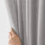 Rideau en lin 2 pièces 300 g / m² avec 7 plis par pièce, gris-123773061