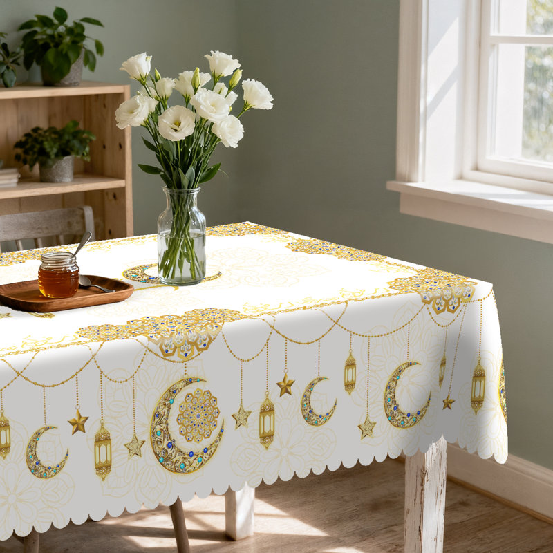 Nappe lavable en polyester avec motif Ramadan, 86.8" L x 70.8" W