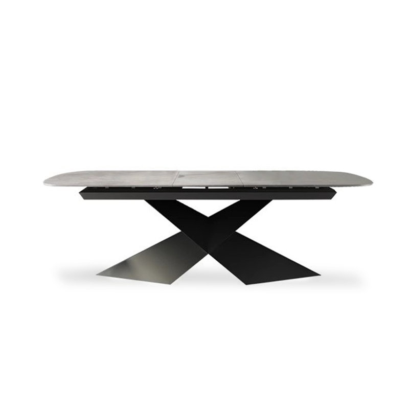 Table de salle à manger grise ronde, H 29,53 po x L 62,99 po x l 35,43 po