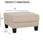 Repose-pieds carré en bois beige avec rangement
