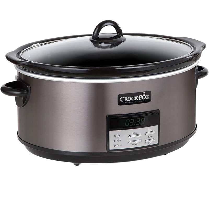 Crock-Pot 8 qt Black Stainless Steel Programmable Slow Cooker